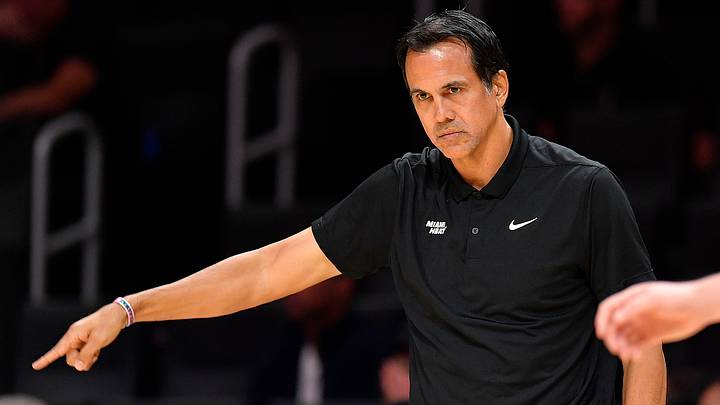 Oct 10, 2026; Miami, Florida, USA; Miami Heat coach Erik Spoelstra instructs his team against the Minnesota Timberwolves during the second half at Kaseya Center. Mandatory Credit: Michael Laughlin-Imagn Images Oct 10, 2026; Miami, Florida, USA; Miami Heat coach Erik Spoelstra instructs his team against the Minnesota Timberwolves during the second half at Kaseya Center. Mandatory Credit: Michael Laughlin-Imagn Images