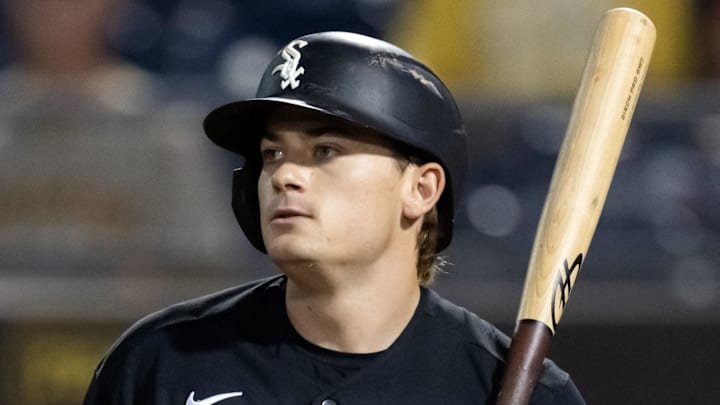 Mar 19, 2026; Peoria, Arizona, USA; Chicago White Sox second baseman Sam Antonacci against the San Diego Padres during a spring training game at Peoria Sports Complex. Mandatory Credit: Mark J. Rebilas-Imagn Images Mar 19, 2026; Peoria, Arizona, USA; Chicago White Sox second baseman Sam Antonacci against the San Diego Padres during a spring training game at Peoria Sports Complex. Mandatory Credit: Mark J. Rebilas-Imagn Images