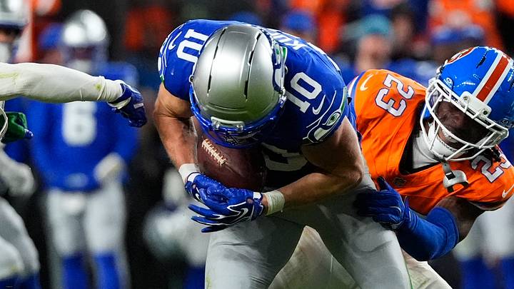 Oct 15, 2026; Denver, Colorado, USA; Seattle Seahawks wide receiver Cooper Kupp (10) is tackled by Denver Broncos cornerback Jahdae Barron (23) in the fourth quarter at Empower Field at Mile High. Mandatory Credit: Ron Chenoy-Imagn Images Oct 15, 2026; Denver, Colorado, USA; Seattle Seahawks wide receiver Cooper Kupp (10) is tackled by Denver Broncos cornerback Jahdae Barron (23) in the fourth quarter at Empower Field at Mile High. Mandatory Credit: Ron Chenoy-Imagn Images