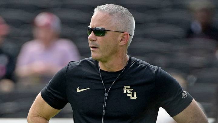 Oct 3, 2026; Tallahassee, Florida, USA;  Florida State Seminoles head coach Mike Norvell before the game against the Virginia Cavaliers at Doak S. Campbell Stadium.  Mandatory Credit: Melina Myers-Imagn Images