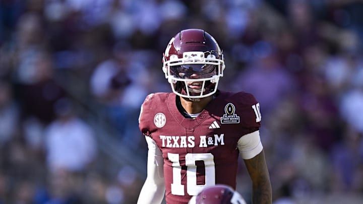 Texas A&M Aggies quarterback Marcel Reed (10) looks on during the game between the Aggies and the Hurricanes at Kyle Field. 
