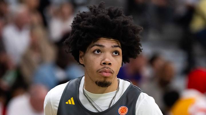 Mar 30, 2026; Goodyear, AZ, USA; Tyran Stokes during the McDonalds All American Jam Fest at Millennium High School. Mandatory Credit: Mark J. Rebilas-Imagn Images Mar 30, 2026; Goodyear, AZ, USA; Tyran Stokes during the McDonalds All American Jam Fest at Millennium High School. Mandatory Credit: Mark J. Rebilas-Imagn Images