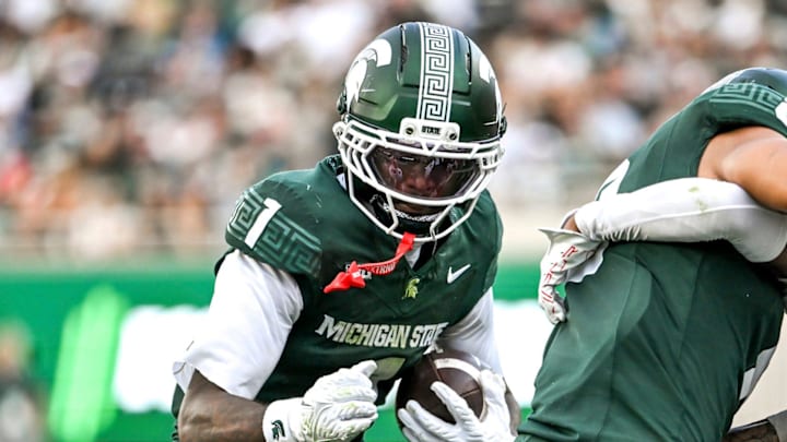 Michigan State's Omari Kelly runs with the ball against Youngstown State during the fourth quarter on Saturday, Sept. 13, 2025, at Spartan Stadium in East Lansing.