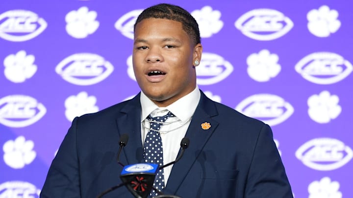 Jul 24, 2025; Charlotte, NC, USA; Clemson defensive lineman Peter Woods answers questions from the media during ACC Media Days at Hilton Charlotte Uptown. Mandatory Credit: Jim Dedmon-Imagn Images Jul 24, 2025; Charlotte, NC, USA; Clemson defensive lineman Peter Woods answers questions from the media during ACC Media Days at Hilton Charlotte Uptown. Mandatory Credit: Jim Dedmon-Imagn Images