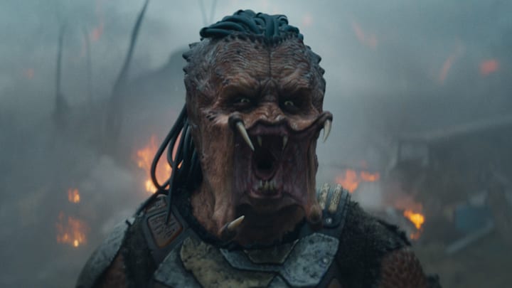 Dek (Dimitrius Schuster-Koloamatangi) in 20th Century Studios' PREDATOR: BADLANDS film. Photo courtesy of 20th Century Studios. © 2025 20th Century Studios. All Rights Reserved. Dek (Dimitrius Schuster-Koloamatangi) in 20th Century Studios' PREDATOR: BADLANDS film. Photo courtesy of 20th Century Studios. © 2025 20th Century Studios. All Rights Reserved.