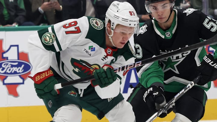Minnesota Wild forward Kirill Kaprizov scored one of the cleanest laserbeam goals you'll ever see in a win over Dallas Stars in Game 1 of the 2026 Stanley Cup Playoffs at American Airlines Center. (Mandatory Credit: Thomas Shea-Imagn Images)