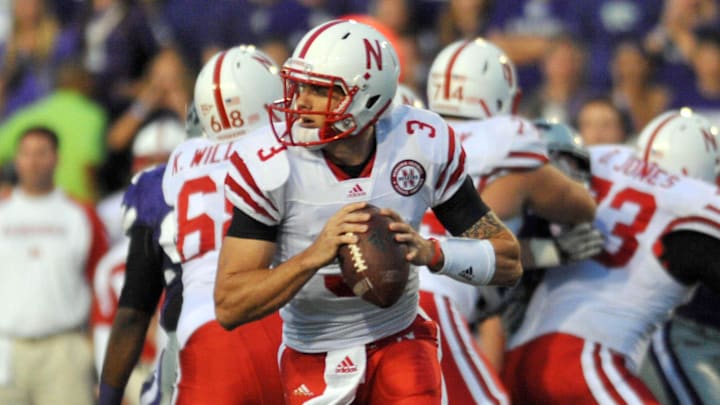 Nebraska Cornhuskers quarterback Taylor Martinez drops back to pass in the first quarter against the Kansas State Wildcats at Bill Snyder Family Stadium.