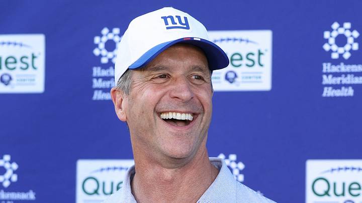 New York Giants head coach John Harbaugh