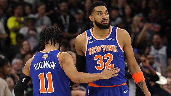 Jalen Brunson, Karl-Anthony Towns before NBA Finals Game 5 Jalen Brunson, Karl-Anthony Towns before NBA Finals Game 5