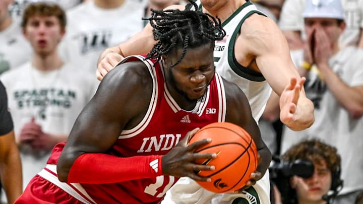 Michigan State's Szymon Zapala, right, guards Indiana's Oumar Ballo in the post during the second half on Tuesday, Feb. 11, 2025, at the Breslin Center in East Lansing. Michigan State's Szymon Zapala, right, guards Indiana's Oumar Ballo in the post during the second half on Tuesday, Feb. 11, 2025, at the Breslin Center in East Lansing.