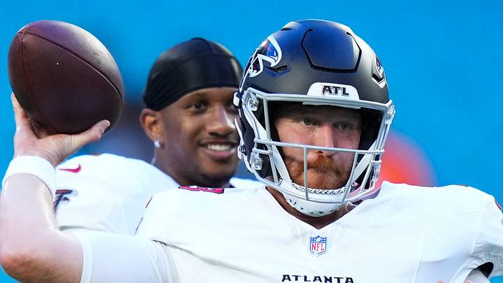 Aug 28, 2026; Miami Gardens, Florida, USA;  Atlanta Falcons quarterback Cooper Rush (13) warms up prior to a pre season game against the Miami Dolphins at Hard Rock Stadium.  Mandatory Credit: Rich Storry-Imagn Images