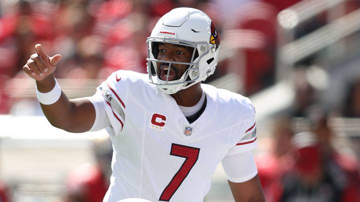 Sep 27, 2026; Santa Clara, California, USA; Arizona Cardinals quarterback Jacoby Brissett (7) reacts against the San Francisco 49ers in the first half at Levi's Stadium. Mandatory Credit: Sergio Estrada-Imagn Images Sep 27, 2026; Santa Clara, California, USA; Arizona Cardinals quarterback Jacoby Brissett (7) reacts against the San Francisco 49ers in the first half at Levi's Stadium. Mandatory Credit: Sergio Estrada-Imagn Images