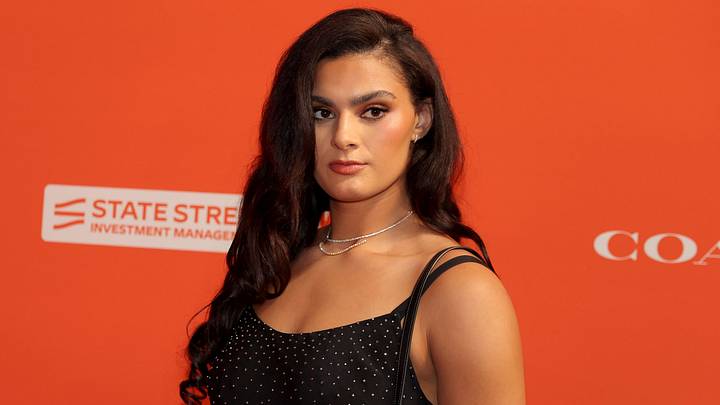 Apr 13, 2026; New York, NY, USA; Lauren Betts poses for a photo on the orange carpet before the 2026 WNBA Draft at The Shed at Hudson Yards. Mandatory Credit: Brad Penner-Imagn Images