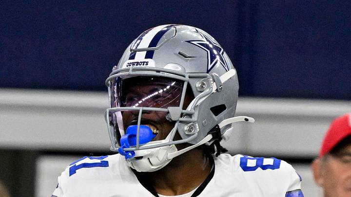 Dallas Cowboys wide receiver Jonathan Mingo laughs