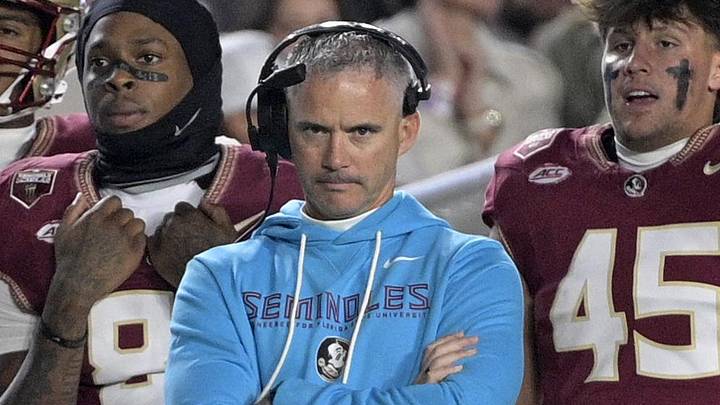 Nov 1, 2025; Tallahassee, Florida, USA; Florida State Seminoles head coach Mike Norvell during the first quarter against the Wake Forest Demon Deacons at Doak S. Campbell Stadium. Mandatory Credit: Melina Myers-Imagn Images Nov 1, 2025; Tallahassee, Florida, USA; Florida State Seminoles head coach Mike Norvell during the first quarter against the Wake Forest Demon Deacons at Doak S. Campbell Stadium. Mandatory Credit: Melina Myers-Imagn Images