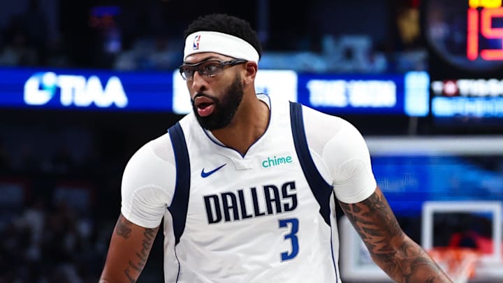Oct 22, 2025; Dallas, Texas, USA;  Dallas Mavericks forward Anthony Davis (3) in action during the game against the San Antonio Spurs at American Airlines Center. Mandatory Credit: Kevin Jairaj-Imagn Images