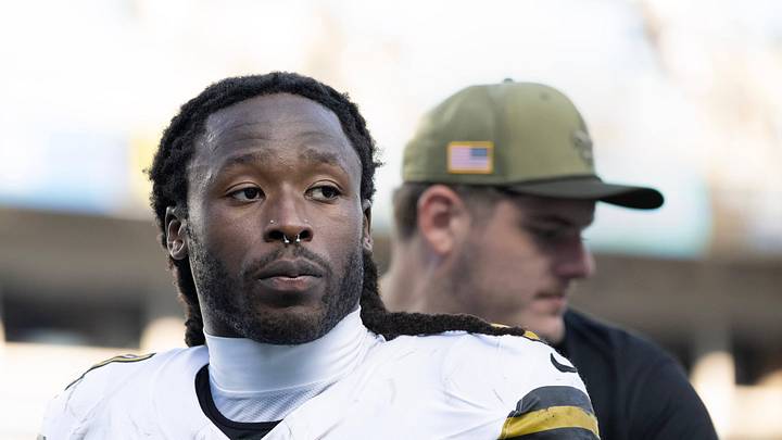 New Orleans Saints running back Alvin Kamara walks off the field after the game at Bank of America Stadium.