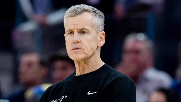 Mar 10, 2026; San Francisco, California, USA; Chicago Bulls head coach Billy Donovan watches the action during the third quarter against the Golden State Warriors at Chase Center. Mandatory Credit: Bob Kupbens-Imagn Images Mar 10, 2026; San Francisco, California, USA; Chicago Bulls head coach Billy Donovan watches the action during the third quarter against the Golden State Warriors at Chase Center. Mandatory Credit: Bob Kupbens-Imagn Images