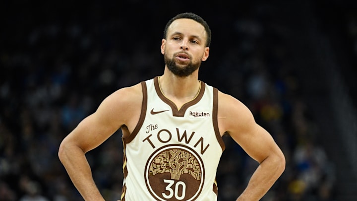 Golden State Warriors guard Stephen Curry rocked three pairs of shoes on Monday night.