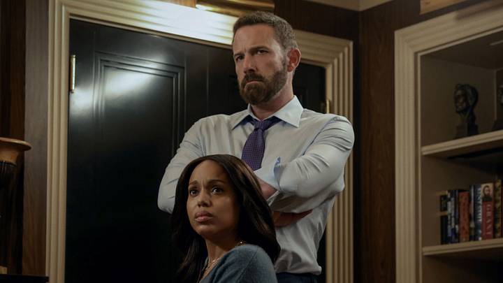 ANIMALS. (L to R) Kerry Washington as Abigail and Ben Affleck as Mark in Animals. Cr. Warrick Page/Netflix © 2026.