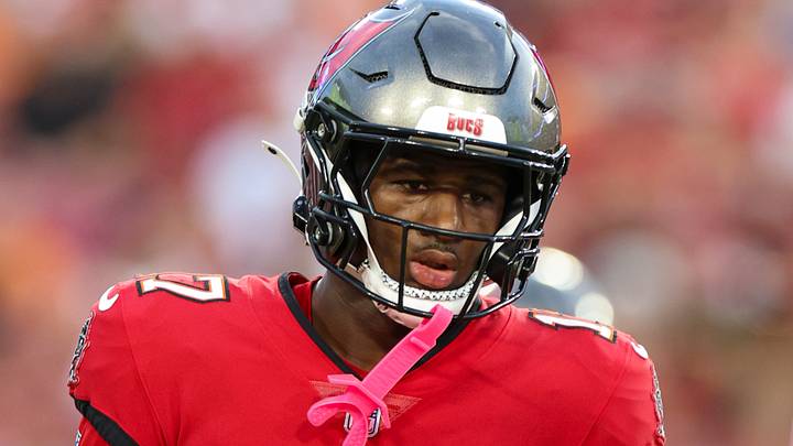 Aug 22, 2026; Tampa, Florida, USA; Tampa Bay Buccaneers wide receiver Ted Hurst III (17) looks on against the Kansas City Chiefs in the first quarter during a preseason game at Raymond James Stadium. Mandatory Credit: Nathan Ray Seebeck-Imagn Images Aug 22, 2026; Tampa, Florida, USA; Tampa Bay Buccaneers wide receiver Ted Hurst III (17) looks on against the Kansas City Chiefs in the first quarter during a preseason game at Raymond James Stadium. Mandatory Credit: Nathan Ray Seebeck-Imagn Images