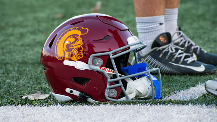 The No. 16 USC Trojans practice ahead of their Alamo Bowl matchup against the TCU Horned Frogs on December 30, 2025. The No. 16 USC Trojans practice ahead of their Alamo Bowl matchup against the TCU Horned Frogs on December 30, 2025.