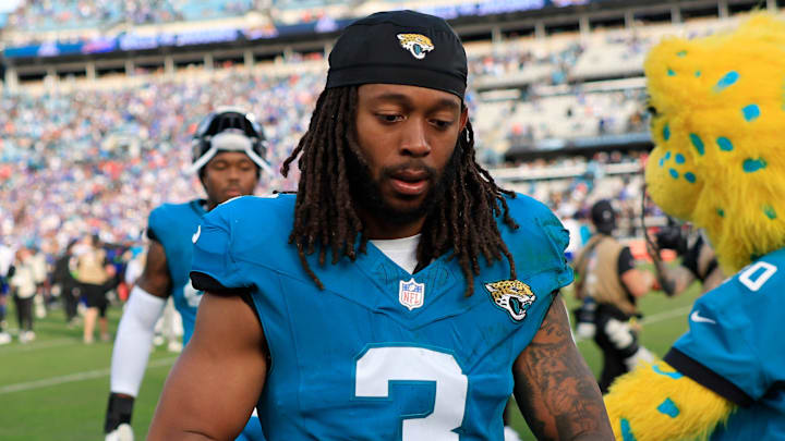 Jacksonville Jaguars wide receiver Jakobi Meyers (3) walks off the field after the game of an NFL football AFC Wild Card playoff matchup, Sunday, Jan. 11, 2026, in Jacksonville, Fla. The Bills defeated the Jaguars 27-24. Jacksonville Jaguars wide receiver Jakobi Meyers (3) walks off the field after the game of an NFL football AFC Wild Card playoff matchup, Sunday, Jan. 11, 2026, in Jacksonville, Fla. The Bills defeated the Jaguars 27-24.