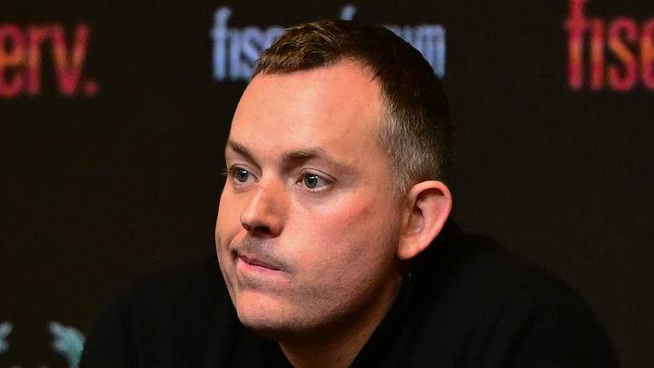 Milwaukee Bucks general manager Jon Horst addresses the media after head coach Adrian Griffin (not pictured) was dismissed at Fiserv Forum on January 24, 2024.