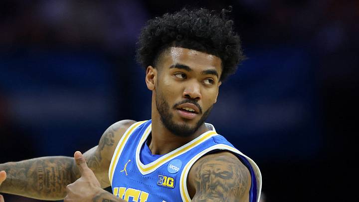 Mar 22, 2026; Philadelphia, PA, USA; UCLA Bruins guard Donovan Dent (2) reacts UConn Huskies in the first half during a second round game of the men's 2026 NCAA Tournament at Xfinity Mobile Arena. Mandatory Credit: Bill Streicher-Imagn Images Mar 22, 2026; Philadelphia, PA, USA; UCLA Bruins guard Donovan Dent (2) reacts UConn Huskies in the first half during a second round game of the men's 2026 NCAA Tournament at Xfinity Mobile Arena. Mandatory Credit: Bill Streicher-Imagn Images