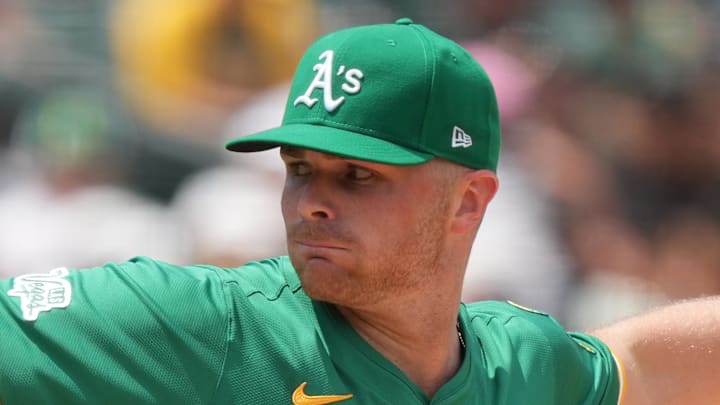 Athletics pitcher Sean Newcomb (31) throws against the Baltimore Orioles at Sutter Health Park. Athletics pitcher Sean Newcomb (31) throws against the Baltimore Orioles at Sutter Health Park.