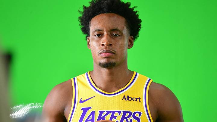 Sep 28, 2026; El Segundo, CA, USA; Los Angeles Lakers player Collin Sexton (10) during media day at UCLA Health Training Center.  Mandatory Credit: Gary A. Vasquez-Imagn Images