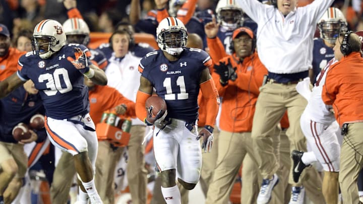 Auburn Tigers cornerback Chris Davis's "Kick Six" is one of the most iconic moments in college football. Auburn Tigers cornerback Chris Davis's "Kick Six" is one of the most iconic moments in college football.