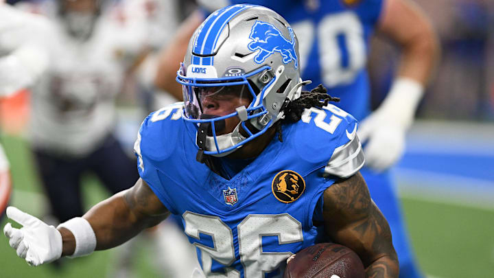 Detroit Lions running back Jahmyr Gibbs (26). Detroit Lions running back Jahmyr Gibbs (26).