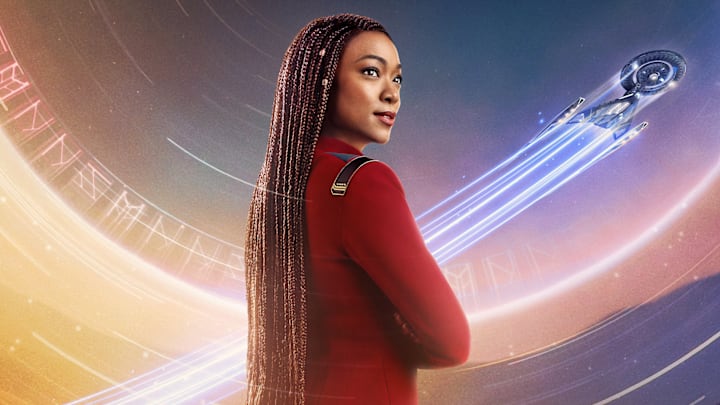 Sonequa Martin-Green as Burnham in season 5 key art of the Paramount+ original series STAR TREK: DISCOVERY. Photo Credit: James Dimmock/Paramount+