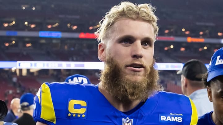 Jan 13, 2025; Glendale, AZ, USA; Los Angeles Rams wide receiver Cooper Kupp (10) against the Minnesota Vikings during an NFC wild card game at State Farm Stadium. Mandatory Credit: Mark J. Rebilas-Imagn Images Jan 13, 2025; Glendale, AZ, USA; Los Angeles Rams wide receiver Cooper Kupp (10) against the Minnesota Vikings during an NFC wild card game at State Farm Stadium. Mandatory Credit: Mark J. Rebilas-Imagn Images
