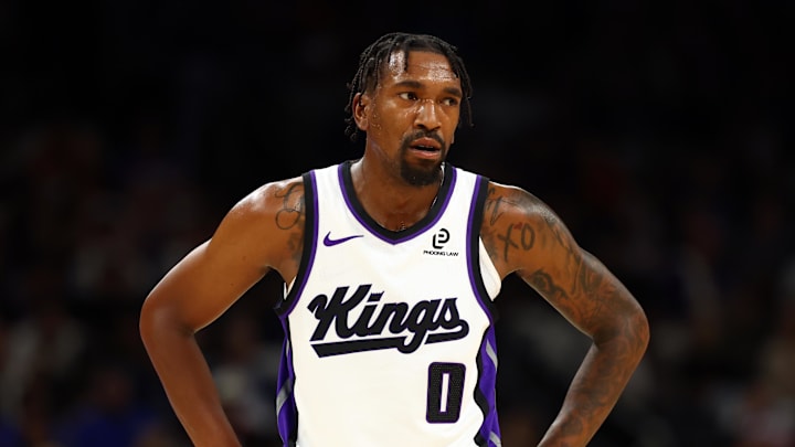 Oct 22, 2025; Phoenix, Arizona, USA; Sacramento Kings guard Malik Monk (0) against the Phoenix Suns at the Mortgage Matchup Center. Mandatory Credit: Mark J. Rebilas-Imagn Images Oct 22, 2025; Phoenix, Arizona, USA; Sacramento Kings guard Malik Monk (0) against the Phoenix Suns at the Mortgage Matchup Center. Mandatory Credit: Mark J. Rebilas-Imagn Images