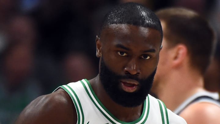 Feb 25, 2026; Denver, Colorado, USA; Boston Celtics guard Jaylen Brown (7) celebrates after a basket during the first half against the Denver Nuggets at Ball Arena. Mandatory Credit: Christopher Hanewinckel-Imagn Images Feb 25, 2026; Denver, Colorado, USA; Boston Celtics guard Jaylen Brown (7) celebrates after a basket during the first half against the Denver Nuggets at Ball Arena. Mandatory Credit: Christopher Hanewinckel-Imagn Images