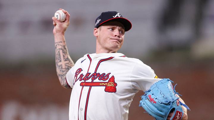 May 5, 2025; Atlanta, Georgia, USA; Atlanta Braves starting pitcher AJ Smith-Shawver (32) throws against the Cincinnati Reds in the eighth inning at Truist Park. Mandatory Credit: Brett Davis-Imagn Images May 5, 2025; Atlanta, Georgia, USA; Atlanta Braves starting pitcher AJ Smith-Shawver (32) throws against the Cincinnati Reds in the eighth inning at Truist Park. Mandatory Credit: Brett Davis-Imagn Images