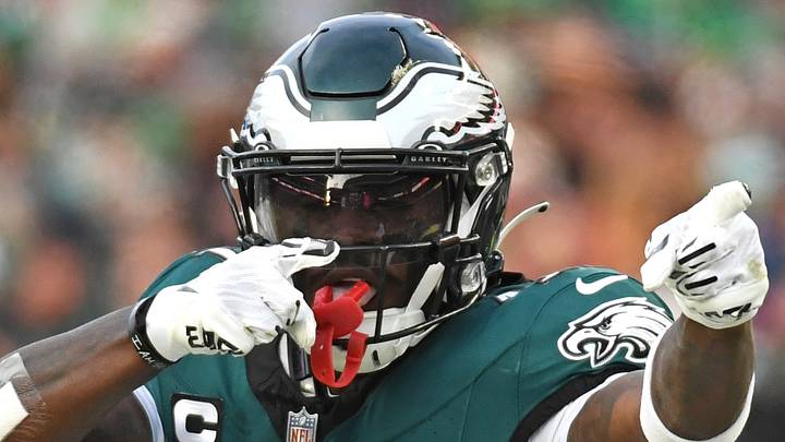 Jan 26, 2025; Philadelphia, PA, USA; Philadelphia Eagles wide receiver A.J. Brown (11) against the Washington Commanders in the NFC Championship game at Lincoln Financial Field. Mandatory Credit: Eric Hartline-Imagn Images
