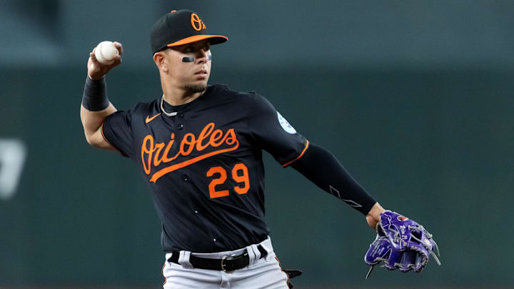 Apr 7, 2025; Phoenix, Arizona, USA; Baltimore Orioles third baseman Ramon Urias against the Arizona Diamondbacks at Chase Field. 