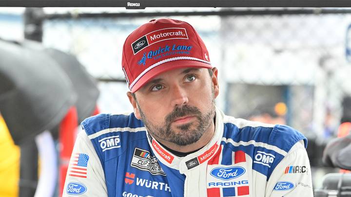 Aug 22, 2026; Loudon, New Hampshire, USA; Wood Brothers Racing driver Josh Berry (21) looks on before practice at New Hampshire Motor Speedway.