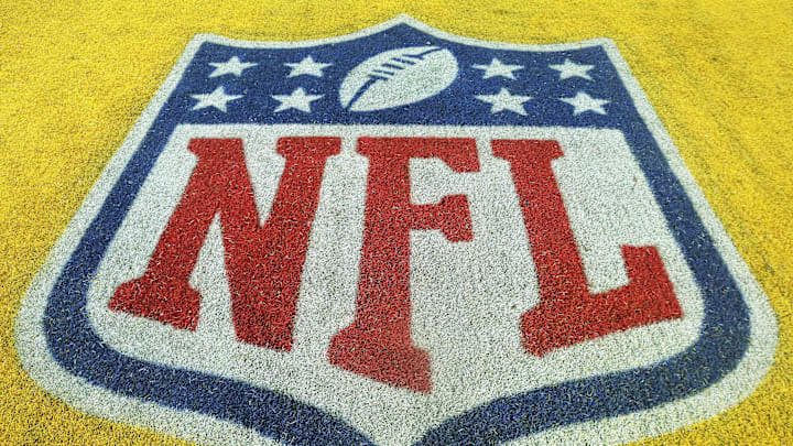 Dec 15, 2025; Pittsburgh, Pennsylvania, USA; National Football League shield logo in the end zone of Acrisure Stadium before the Pittsburgh Steelers host the Miami Dolphins. Mandatory Credit: Charles LeClaire-Imagn Images Dec 15, 2025; Pittsburgh, Pennsylvania, USA; National Football League shield logo in the end zone of Acrisure Stadium before the Pittsburgh Steelers host the Miami Dolphins. Mandatory Credit: Charles LeClaire-Imagn Images