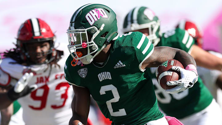 Ohio Bobcats running back Anthony Tyus III (2). Ohio Bobcats running back Anthony Tyus III (2).