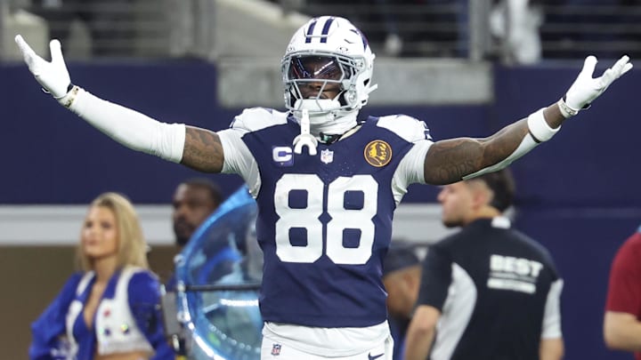 Dallas Cowboys wide receiver CeeDee Lamb celebrates after a play against the Kansas City Chiefs at AT&T Stadium. Dallas Cowboys wide receiver CeeDee Lamb celebrates after a play against the Kansas City Chiefs at AT&T Stadium.