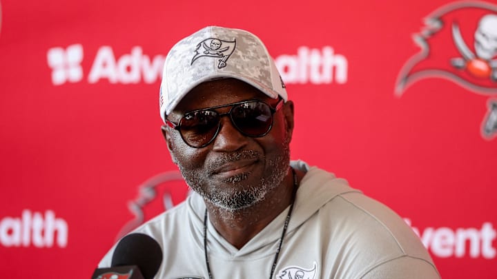 Tampa Bay Buccaneers head coach Todd Bowles talks to media after training camp.