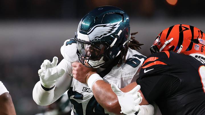 Philadelphia Eagles defensive tackle David Blay Jr. (64) in action against the Cincinnati Bengals during the preseason.