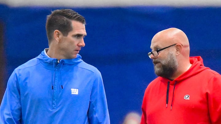 New York Giants general manager Joe Schoen (left) and head coach Brian Daboll 