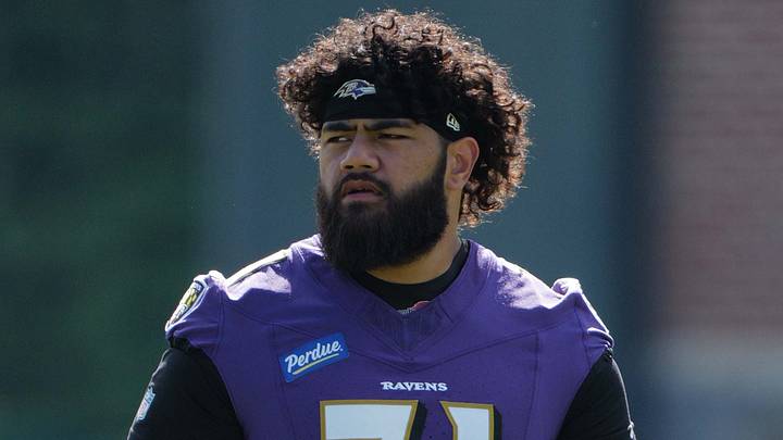 Baltimore Ravens guard Vega Ioane Baltimore Ravens guard Vega Ioane