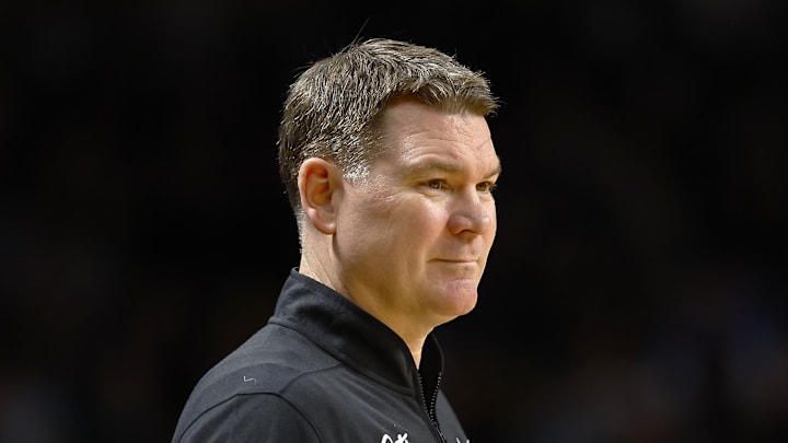 Jan 17, 2026; Orlando, Florida, USA;  Arizona Wildcats head coach Tommy Lloyd in the first half against the Central Florida Knights at Addition Financial Arena. Mandatory Credit: Russell Lansford-Imagn Images