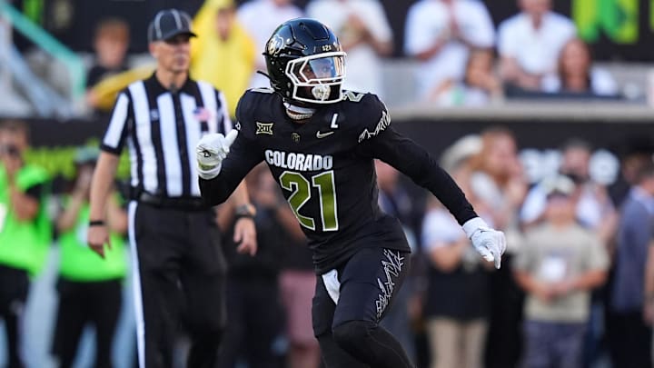 Aug 29, 2024; Boulder, Colorado, USA; Colorado Buffaloes safety Shilo Sanders (21) during the first half against the North Dakota State Bison at Folsom Field. Aug 29, 2024; Boulder, Colorado, USA; Colorado Buffaloes safety Shilo Sanders (21) during the first half against the North Dakota State Bison at Folsom Field.